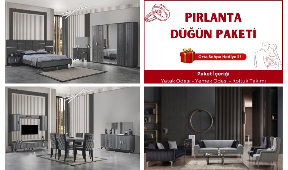 Pırlanta Düğün Paketi (Yüzler MDF Kasa Suntalem Malzemeden Üretilmiştir)